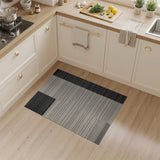 Bold Black Block Stripe Geometric Area Rug