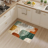 Earthy Abstract Area Rug with Botanical Accents