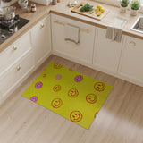 Playful Yellow Smiley Faces Shag Rug