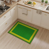Vibrant Green Polka Dot Area Rug with Yellow Borders