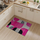 Bold Pink Geometric Modern Area Rug