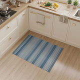 Ombre Blue Striped Woven Area Rug