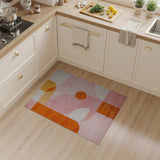 Vibrant Pink Orange Abstract Geometric Area Rug