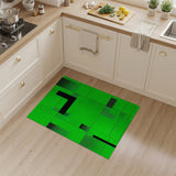 Geometric Modern Green Vibrant Green Geometric Grid Area Rug
