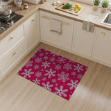 Red Festive Red Snowflake Pattern Area Rug