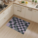 Pink Gray Geometric Patchwork Area Rug