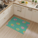 Whimsical Easter Egg Scatter Teal Area Rug