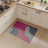 Abstract Wavy Pink Area Rug