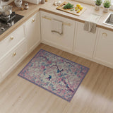 Pink Cherry Blossom Blue Bird Floral Area Rug