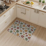 Autumn Leaves Berries Pattern Area Rug