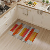 Vibrant Geometric Striped Area Rug in Orange Red Pink