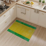 Distressed Yellow Green Border Area Rug