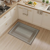 Beige Grid Stripe Woven Area Rug