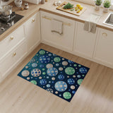Playful Blue Bubble Polka Dot Area Rug