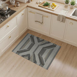 Modern Grey Beige Geometric Area Rug