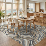 Abstract Area Brown Swirl Abstract Area Rug