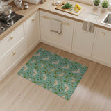 Teal Dove Olive Branch Pattern Area Rug