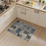 Modern Grey Blue Geometric Block Area Rug