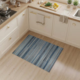 Blue and Teal Modern Blue Grey Striped Area Rug