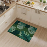 Lush Monstera Leaf Emerald Green Area Rug