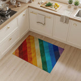 Multi-color and Patterns Vibrant Rainbow Diagonal Stripe Shag Rug