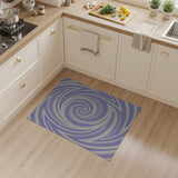Geometric Modern Purple Spiral Vortex Area Rug