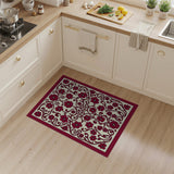 Vintage Red Floral Area Rug