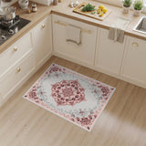 Pink Vintage Pink Floral Medallion Area Rug