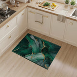 Green Emerald Green Gold Vein Abstract Area Rug
