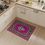 Ornate Venetian Mask Pink Area Rug