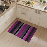 Bold Pink Black Stripe Geometric Rug