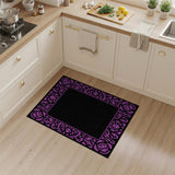 Ornate Pink Ornate Floral Border Area Rug