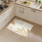 Beige Leaf Area Rug