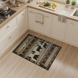 Southwestern Bear Deer Mountain Landscape Rug