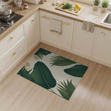 Lush Green Palm Leaf Green Area Rug