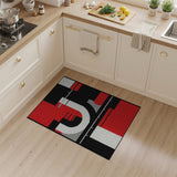 Multi-color and Patterns Geometric Modern Bold Red Geometric Abstract Area Rug