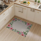 Pink Vintage Pink Floral Border Rug
