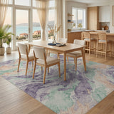 Multi-color and Patterns Abstract Swirl Multi-Color Area Rug