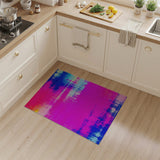 Vibrant Pink Blue Abstract Area Rug