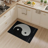 Black and White Yin-Yang Balance Black White Area Rug