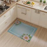 Vintage Pink Camellia Blue Lace Rug