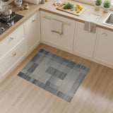 Beige and Neutral Modern Geometric Grey Block Area Rug
