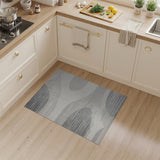 Modern Grey Abstract Oval Area Rug