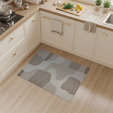 Abstract Area Abstract Wavy Beige Grey Area Rug