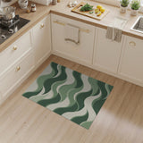 Green Abstract Area Green Wavy Abstract Area Rug