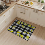 Yellow Lemon Gingham Area Rug
