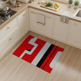 Bold Red Geometric Cutout Area Rug