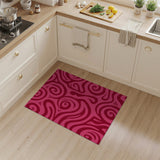 Vibrant Pink Swirl Abstract Area Rug