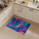 Vibrant Blue Pink Geometric Abstract Area Rug