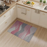Abstract Area Pink Wave Abstract Area Rug